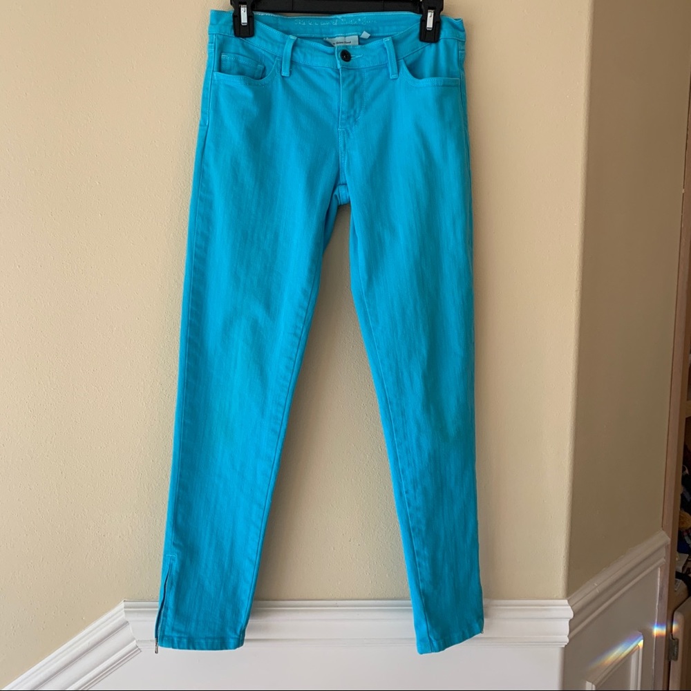 Y2K Levi’s Skinny Ankle Jeans Turquoise Blue 26 2